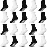 SkiBeaut 20 Pairs Toddler Socks Baby Boys Girls Grips Non Slips Kid Gripper Toddlers Crew Socks for 0-7 Years
