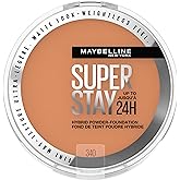 Maybelline New York Super Stay 24 Hour Hybrid Powder Foundation, Waterproof, Vegan, Mattifying, 340, 6 g