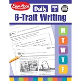 Evan-Moor Daily 6-Trait Writing, Grade 3, Homeschool and Classroom Resource Workbook, Reproducible Worksheets, Teaching Edition, Lesson Plans, Ideas, Organization, Word Choice, Sentence Fluency, Voice