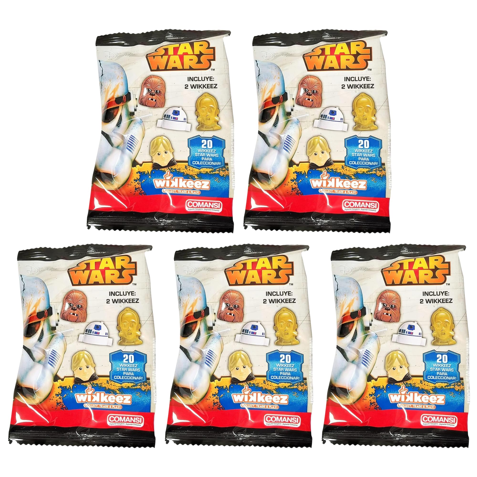 Star Wars: Wikkeez - Collectible Miniature Figure Blind Bags - 2 Figures Per Bag - Pack of 5 Bags