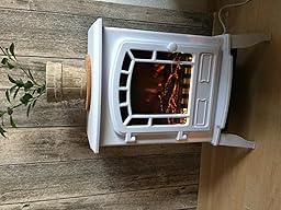 Elektro-Kamin mit Heizung und Kaminfeuer-Effekt 2000W weiß