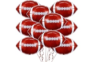 LHOAVWE 18 Inch Football Balloons 10 Pack Rugby Football Balloons for Tailgate Touch Down Game Day Rugby Sports Theme Supplies Birthday Party Decorations