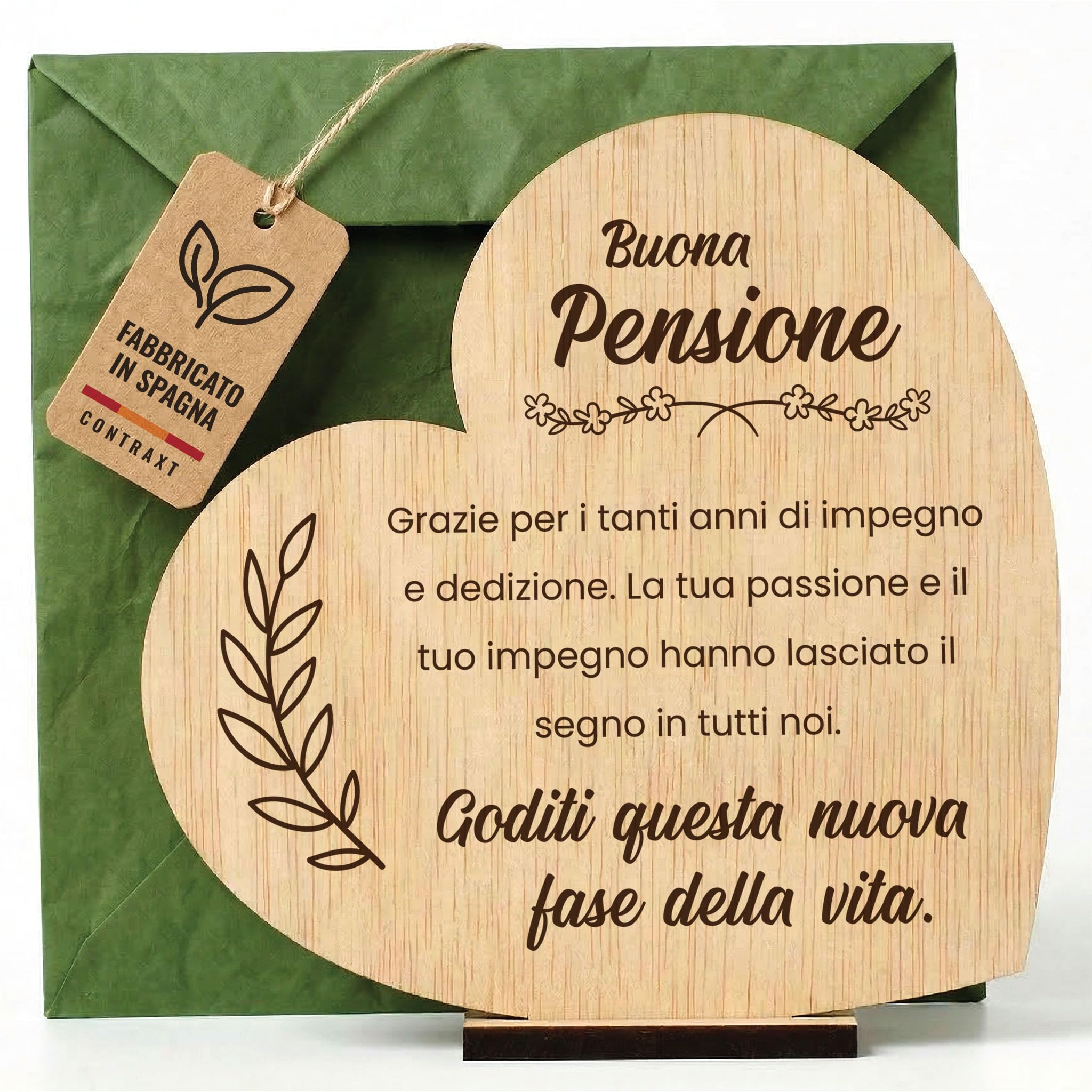 CONTRAXT Biglietto Originale per la Pensione in Legno. Regali Unici per la Pensione per Uomini e Donne, Colleghi, Capoufficio, Amici, Insegnanti (Pensione)