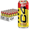 C4 Energy Drink 16oz (Pack of 24) - Strawberry Watermelon Ice - Sugar Free Pre Workout Performance Drink with No Artificial Colors or Dyes