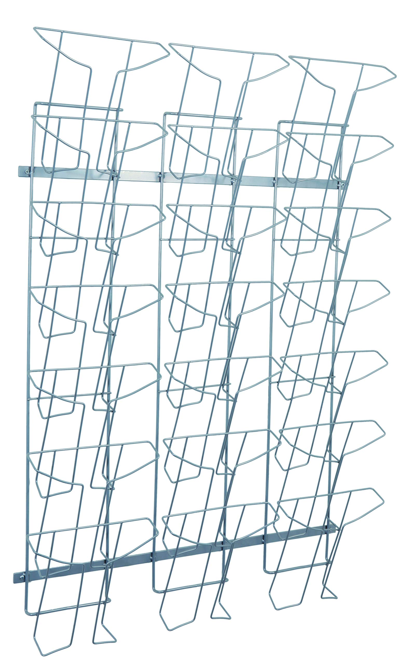 ALBA A4 Wire Display Stand with 21 Compartments - Metalic