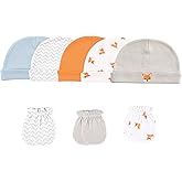Luvable Friends Baby-Girls Cotton Caps and Scratch Mittens