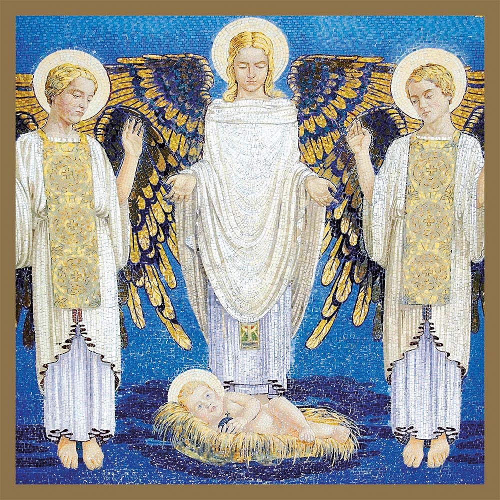 Museums & Galleries Pack of 5 Christmas Cards - 'Angel Adoration' - 5 Traditional Cards from the Christmas Masterpieces Range