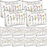 SilTriangle 12 Pcs Christian Gifts for Women Christian Makeup Bags Bulk Christmas Group Gifts for Women Religious Bulk God Says You Are Cosmetic Bags with Inspirational Bible Verse(Elegant Style)