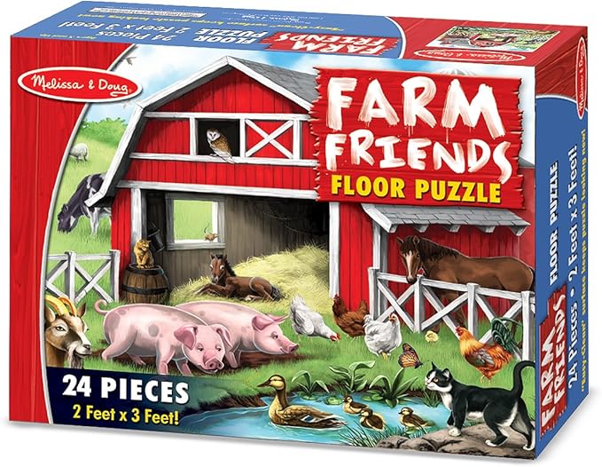 Melissa & Doug Farm Friends Jigsaw Floor Puzzle (24 Pc) Amazon.co.uk Toys & Games