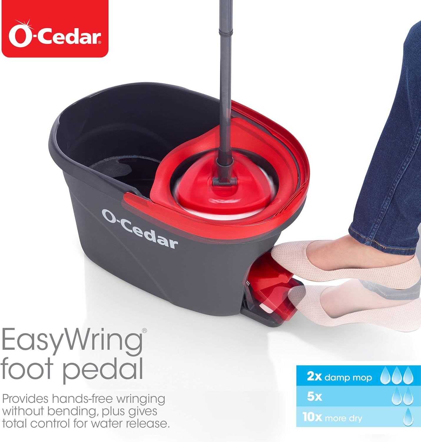 O-Cedar EasyWring Microfiber Spin Mop, Bucket Floor Cleaning System: Home & Kitchen