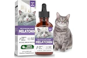 ATAZUA Melatonin for Cats, Cat Calming, Supports Restful Sleep for Your Cat, Anxiety Relief & Promote Relaxation, 2 oz