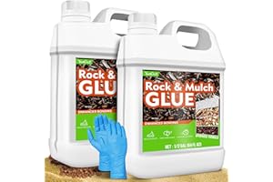 Strong Rock Glue for Landscaping, 1 Gallon Mulch & Stone Glue for Rock, Adhesive Binder Sticky Pea GravelGlue, Clear Landscap