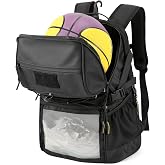 TANGCORLE Basketball Backpack Large Sports Equipment Bag with Separate Ball &amp; Shoes Compartment, Sports Backpack Fit Soccer Volleyball Backpack