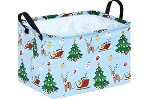 KUNRO Christmas Gift Storage Basket Rectangle Toy Bin storage organizer for Nursery Hamper Home,Kids Bedroom Laundry Hamper Baby Shelf Baskets.