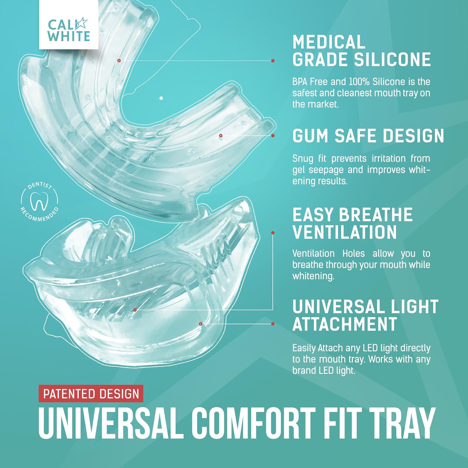 Cali White Vegan Teeth WHITENING KIT with LED Light, Made