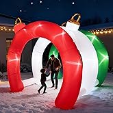 10.5 FT Christmas Inflatables Ornament Tunnel Arch Outdoor Decorations, Blow Up Walk-Through Archway Yard Decor for Garden Lawn Xmas Display