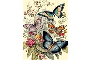 BENJENES Butterfly Diamond Art Painting Kits for Adults, Full Drill Paintings for Beginners, Round 5D Gem Art Painting Kits DIY Crafts Kits (12x16inch)