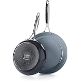 GreenPan Valencia Pro Hard Anodized Induction Safe Ceramic Nonstick, 10" and 12" Set, Gray