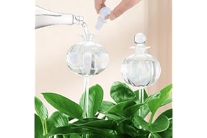 Soilagua 10 oz Large Top Fill Cactus Plant Self Watering Globes, Light Iridescent Glass Water Bulbs, Slow Release Watering Devices System Indoor | Outdoor Everyday Use, Water Spikes Stakes, 2 Pack