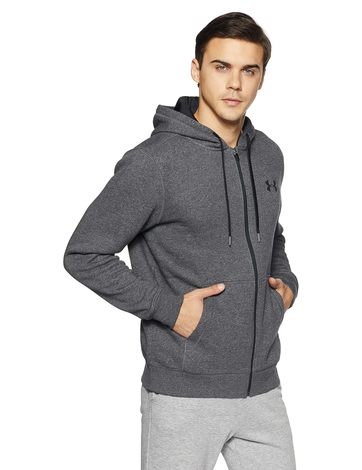 under armour men's rival fleece fitted full zip hoodie
