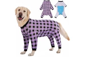 YEAPEETO Dog Recovery Suit Full-Zipper After Post-Surgery Large Medium Dogs, Dog Bodysuit for Prevent Licking& Chewing Wounds Onesies Cone Alternative (Purple, 6X-Large)