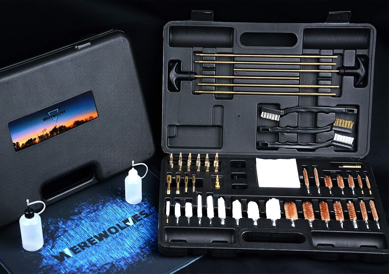 Universal Gun Cleaning Kit, Rifle Pistol Handgun Shotgun Shooting Gun Cleaning Kit Suitable for All Caliber - Gun Pad, Cotton mop, Bronze Bore Brush, Brass Jag, Brass Slotted Tips, Nylon Brushes : Sports & Outdoors