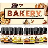 Bakery Essential Oils Set (10 × 5ml), INWICOPH Fragrance Oil for Soap & Candle Making - Pumpkin Pie, Golden Waffle, Hazelnut, Eggnog Cake Aromatherapy Scented Oils