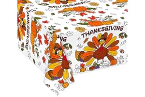 Sereliy 1 Piece Giant Thanksgiving Coloring Tablecloth Disposable for Kids,Fall Harvest Paper Coloring Table Cover with Turkey Pumkin for Children Crafts.