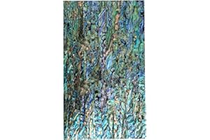 YHomU Natural Paua Abalone Shell Inlay Veneer, Flexible Rectangle Sheet, 5.5" x 9.4", Adhesive Backing for DIY Furniture, Instruments, Crafts