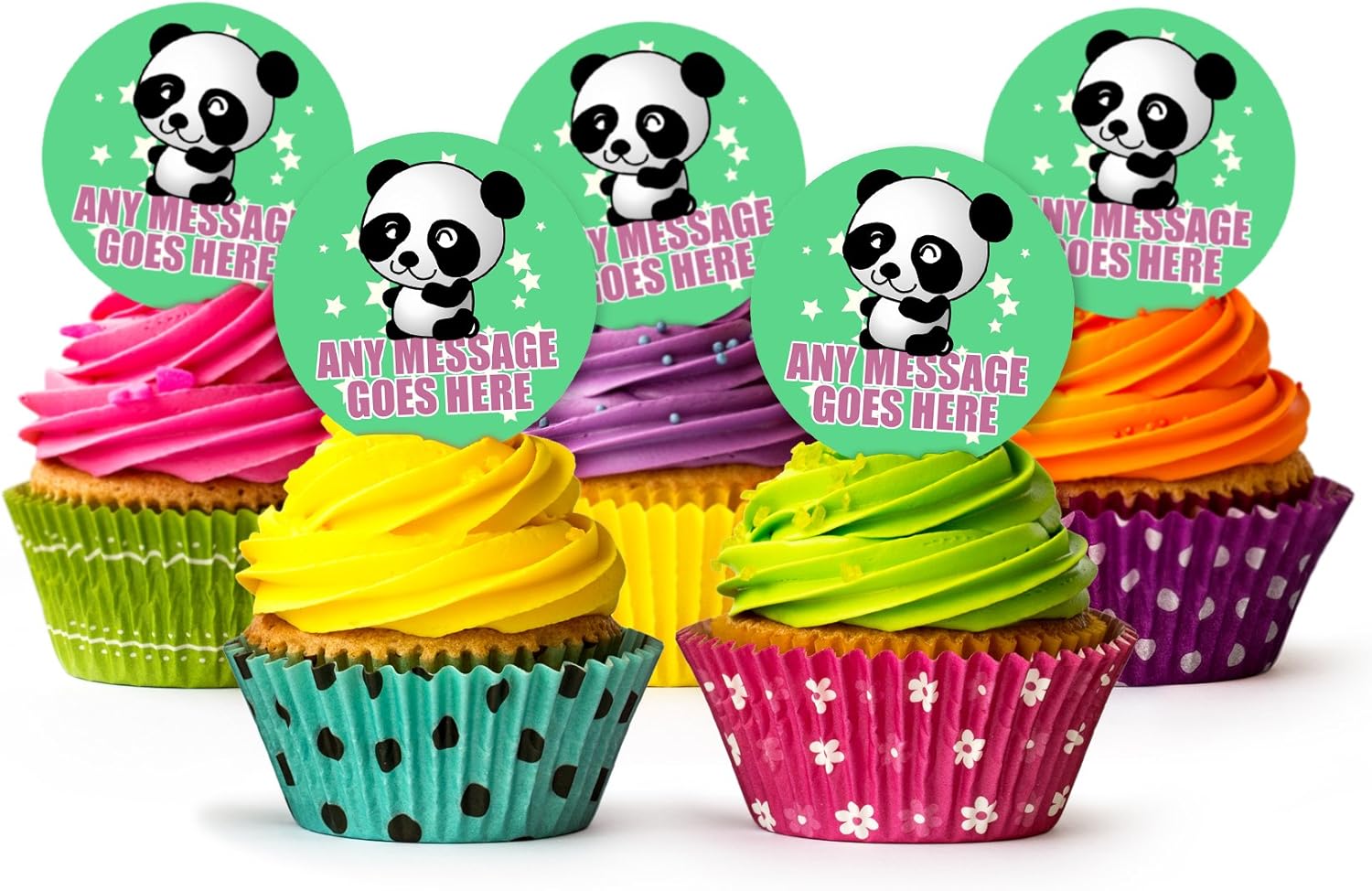Cute Animals Panda V3 Stand up Cupcake Toppers, 12 x 5cm