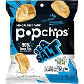 Popchips Sea Salt Potato Chips Single Serve 0.8 Ounce (Pack of 24)