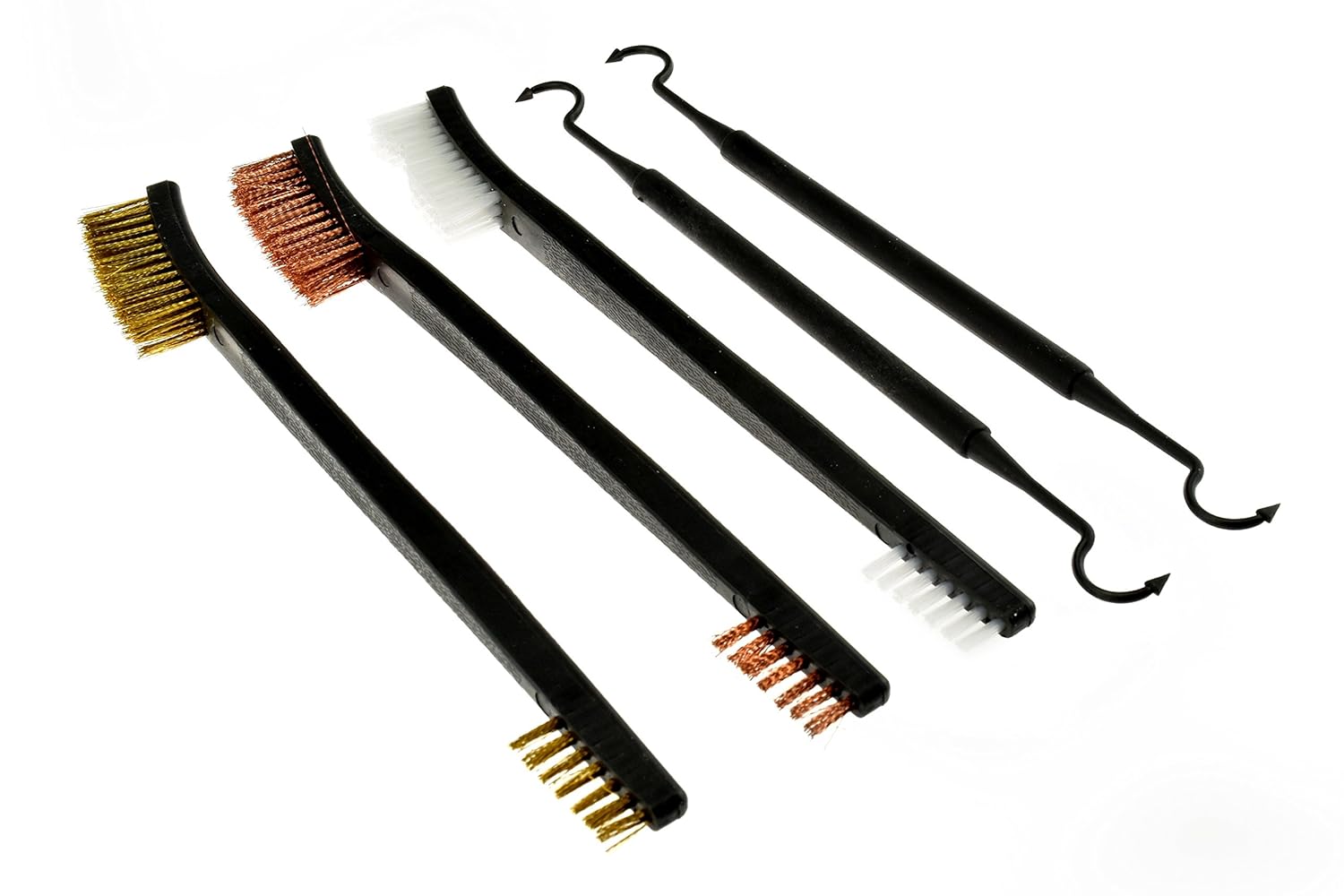 5 Gun Cleaning Set with 3 Brushes & 2 DoubleEnded Picks Keystone