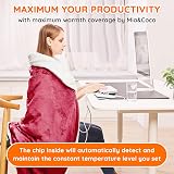 Mia&Coco Electric Heated Throw Blanket 180x130cm 10 Temp 9H Auto-Off Red view 5