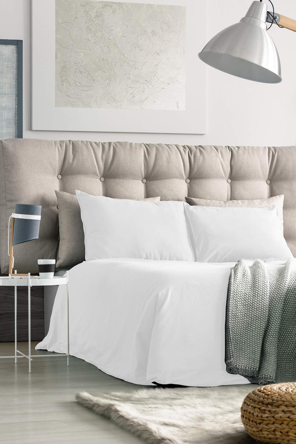 Hotel Sheets Direct Bamboo Bed Sheet Set 100% Viscose from Bamboo Sheet Set - 4 Piece Set Fitted, Flat, 2 King Size Pillowcases - Cooling - Soft as Silk - Oeko Tex Certified (King, White): Kitchen & Dining