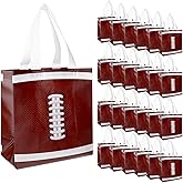 Jaarssho 24 Pcs Football Goodie Bags Sports Gifts Bags Football Party Favors with Handles Volleyball Soccer Baseball Party Supplies Non-Woven Treat Candy Bag for Birthday Event