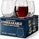 Tritan Plastic Shatterproof Wineglasses (4 Pc) Unbreakable Elegant Drinkware (14oz) Giftable Forever Glasses for Home & Outdoors Use, Restaurants & Kitchen, Reusable BPA Free Plastic Drinking Cups