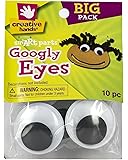 Creative Hands by Fibre-Craft &ndash; 40mm Black Glue-On Googly Eyes &ndash; 10 Pack