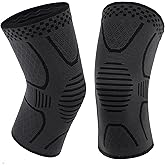 Double Couple 2 Pack Copper Knee Brace Knee Compression Sleeve Support for Men Women Knee Pain Working Out Running Sport Arthritis