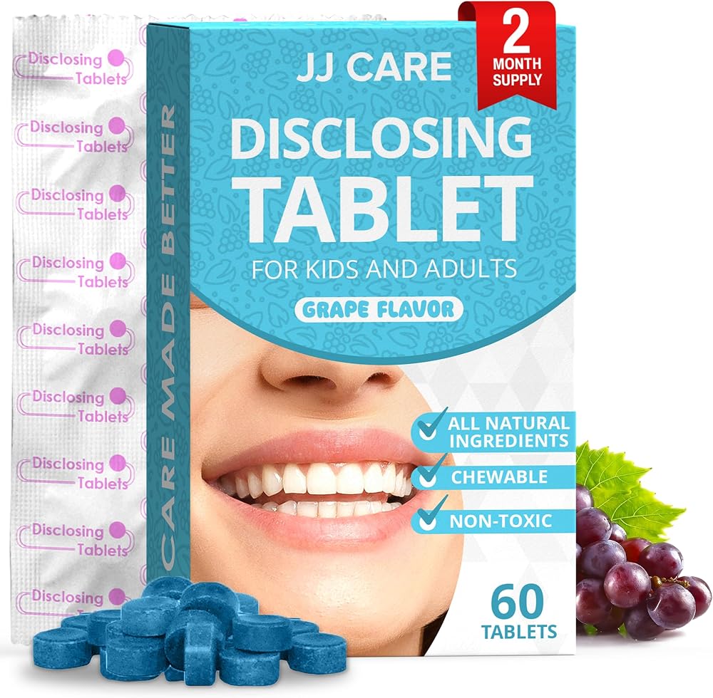 Disclosing Tablets for Kids - 60 Count, Individually Wrapped Plaque Disclosing