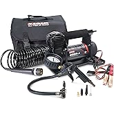 VIAIR 400P-A EF Enhanced Flow - 40145 Automatic Tire Inflator Portable Offroad Air Compressor for Truck & SUV | 12V On/Off Road Tire Pump Air Compressor | 150 PSI (SAE, Alligator Clips)