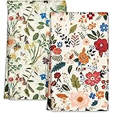 Miss Adola Microfiber Kitchen Towels - Set of 2 Dish Towels for Kitchen 18 x 26 Inch Home Decoration Red Flower Grass Cute Spring Hand Towels Soft & Absorbent Aesthetic Design