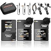 COMICA BoomX-D2 PRO Wireless Lavalier Microphone for iPhone Android Camera PC, Lapel Mic with 16GB Storage, Safety Audio Track, Noise Cancellation, Lav Mic for YouTube TikTok Video Recording