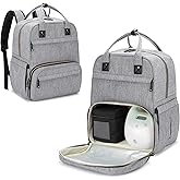Damero Breast Pump Bag with Compartments for Cooler Bag and Laptop, Breast Pump Backpack with Inner Divider (Fit Most Major Breast Pumps, Suitable for Working Moms)