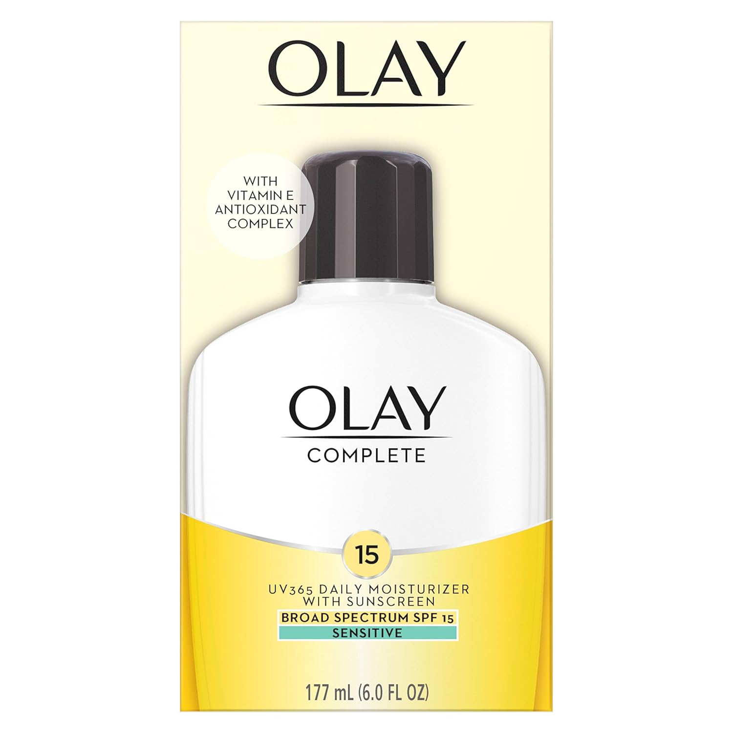 Face Moisturizer by Olay Complete Lotion All Day Moisturizer with Sunscreen SPF 15 for Sensitive Skin, 6.0 fl oz (Pack of 2) : Facial Moisturizers : Beauty