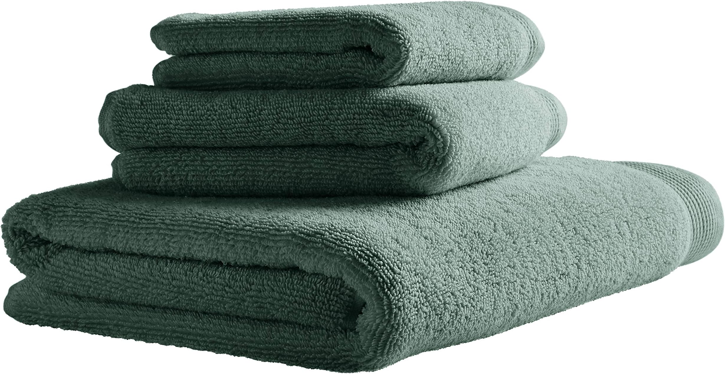 Amazon Brand – Stone & Beam Organic Cotton Towel Set, Set of 3, Lagoon