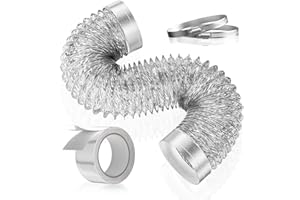 HOOMESUN Dryer Vent Hose 4 Inch 3FT Heavy Duty Flexible Exhaust Duct Hose, Thick(6-ply) Aluminum Foil Insulated Ducting for Tight Space, HVAC Ducting Kit with 2 Clamps and 1 Tape