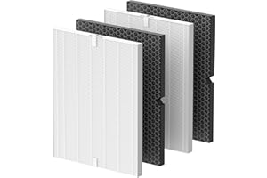 Smilyan 2 Sets 116130 HEPA Replacement Filter H for Winix 5500-2 Plasmawave Air Purifier and Models AM80, Includes 2 Pack Ture HEPA Filters + 2 Pack Activated Carbon Pre-Filters