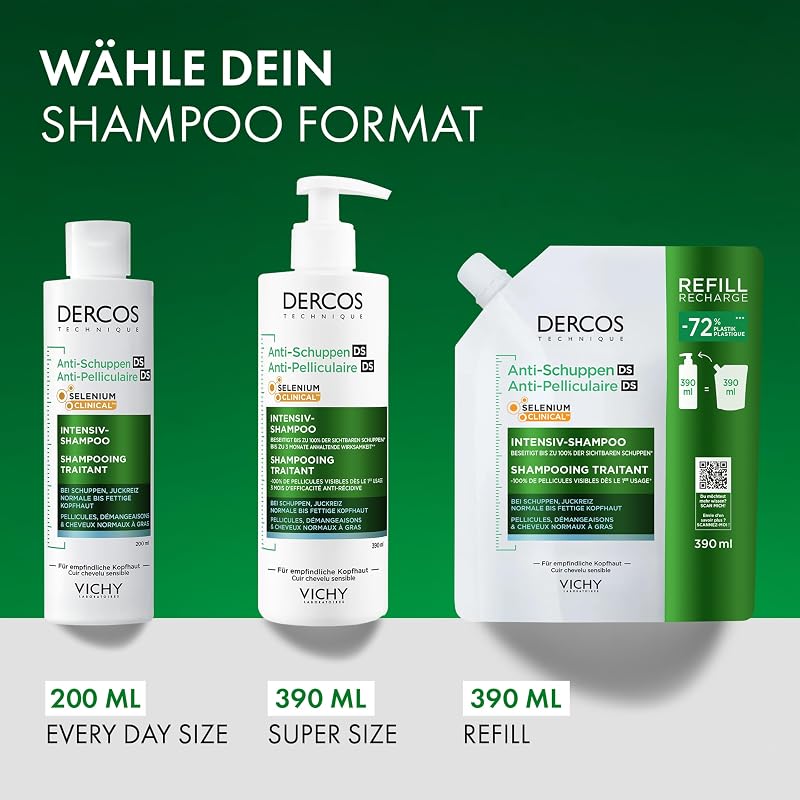 Dercos Psolution Anti Schuppen Shampoo 200 ml für fettige, juckende Kopfhaut & fettiges Haar - Tiefenreinigungsshampoo für Damen & Herren