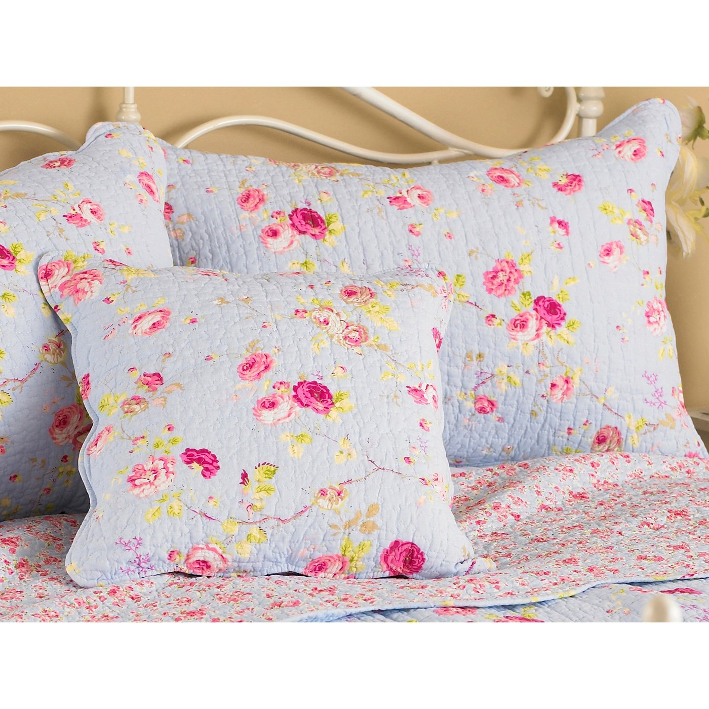 Riva Paoletti Honeypotlane Blue Pillow Shams, Singles, Cotton