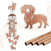 GDNSFIT Dachshund Wind Chimes for Outside, Metal Windchimes Outdoors, Dachshund Gifts for Women/Men, Memorial/Birthday Gifts, Garden Decor for Outside, Patio or Yard, Durable Chimes for Outdoors